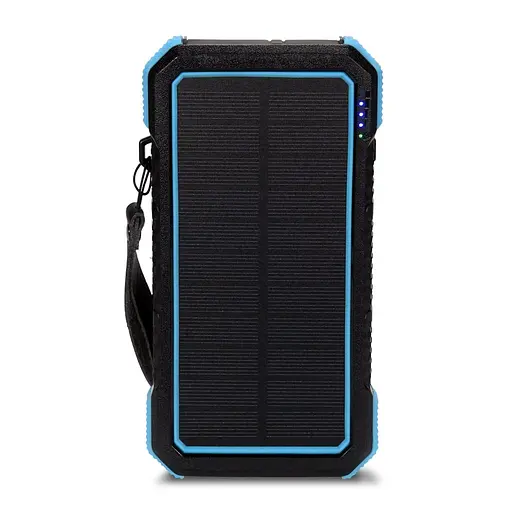 Повербанк з сонячною панеллю 20000mAh Power Bank Kraft TPB-1820SLP Blue бездротова зарядка 18W QC2.0 LED-ліхтар (43-00043)