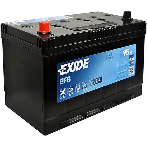 Уценка. Автомобильный аккумулятор Exide Start-Stop EFB EL955 (+/-) 6СТ-95Ah Asia 800A (EN)