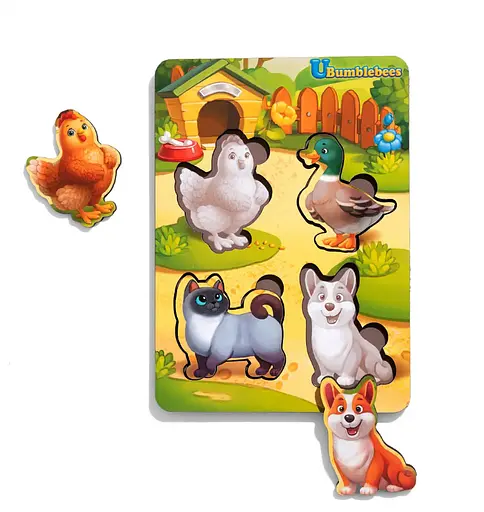 Вкладиші "Домашні тварини - 2" (фон із підказкою), 16*12*0,6см