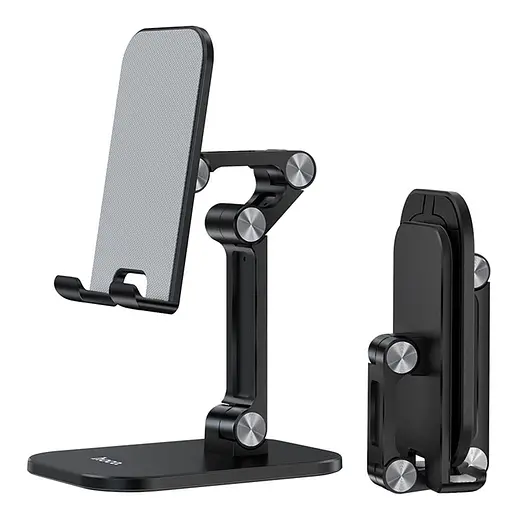 Підставка тримач Hoco ph34 настільна складна для смартфонів і планшетів 5-13" чорна - фото 2