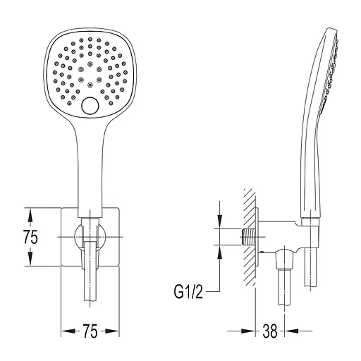 Душовий гарнітур Imprese Smart Click ZMK101901100, Хром - фото 2
