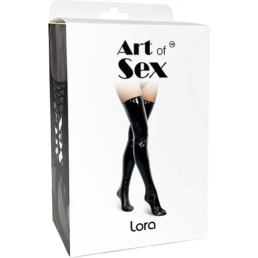 Сексуальні вінілові панчохи Art of Sex - Lora, розмір M, колір червоний - фото 3
