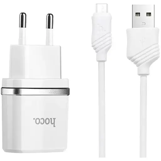 Зарядний пристрій Hoco C12 набір із кабелем micro 2 USB-порти - фото 1