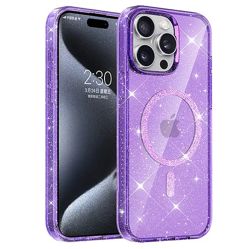 Чохол Epik TPU Eclipse Sparkle MagFit для Apple iPhone 15 Pro 6.1 Purple