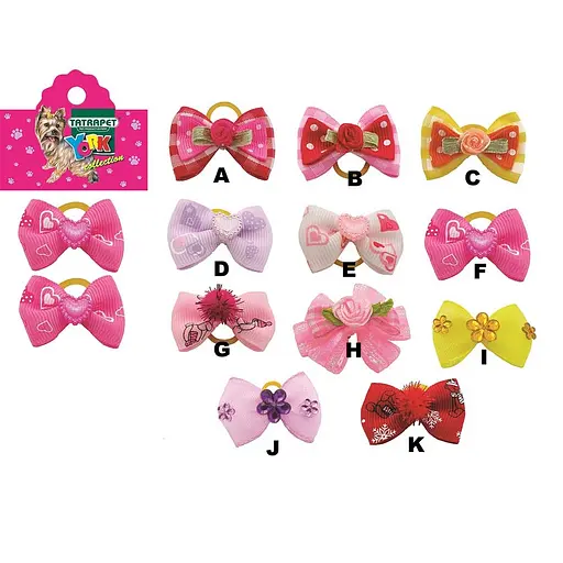 Бантики для собак TatraРet York 3-3.5 см 2 шт. розовые