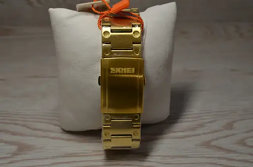 Чоловічий наручний годинник Skmei 1456 Singapore Золотистий - фото 4