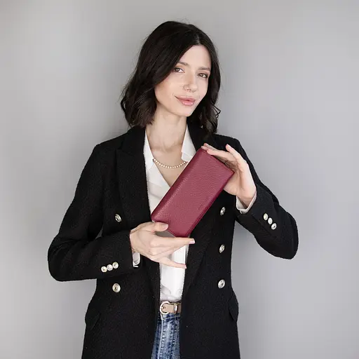 Гаманець жіночий шкіряний Fuerdanni 1180 бордовий на магнітах - фото 2