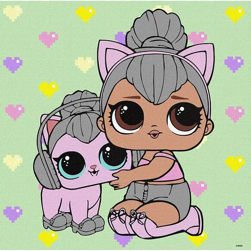 Картина за номерами "L.O.L. Surprise! TroopSurprise Kitty Queen With Kitty Kitty" Ідейка KHO6290, 40х40 см - фото 1