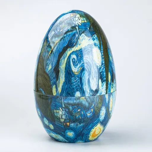 Набор столовых приборов TS Kitchen Ван Гог на 6 персон из нержавеющей стали Золотой 24 штуки в яйце - фото 3