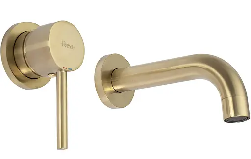 Смеситель для умывальника Rea Lungo скрытого монтажа brushed gold REA-B8652 Золотой - фото 4