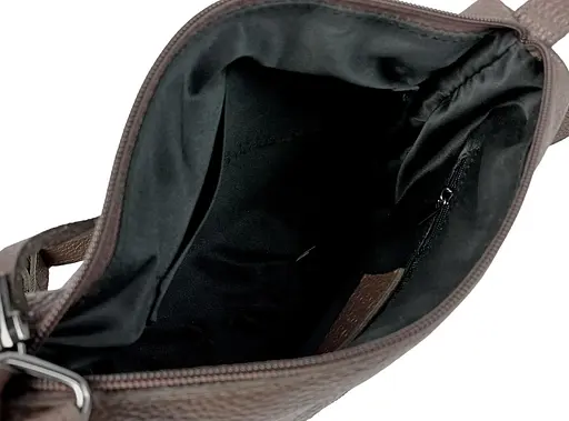 Женская кожаная наплечная сумка Borsacomoda темно-коричневая sum0028737 - фото 8