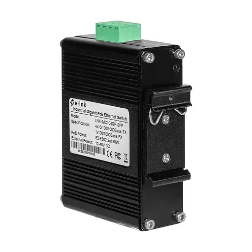 PoE-коммутатор 5-портовый E-LINK LNK-IMC104GP-SFP IN 12-48V (73-00126) - фото 7
