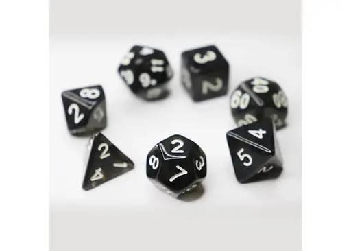 Набір кубиків Transparent 7 Dice Set - Black , 7 шт. (g7dtran10) - фото 2