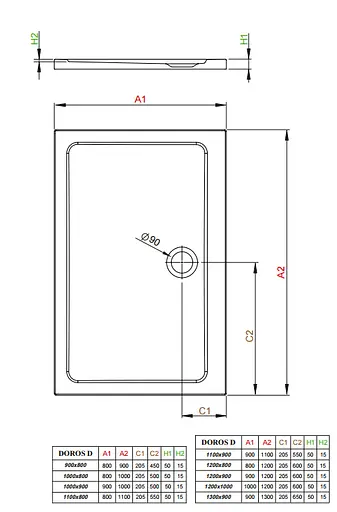 Душовий піддон Radaway Doros D 110x80 SDRD1180-01 - фото 3