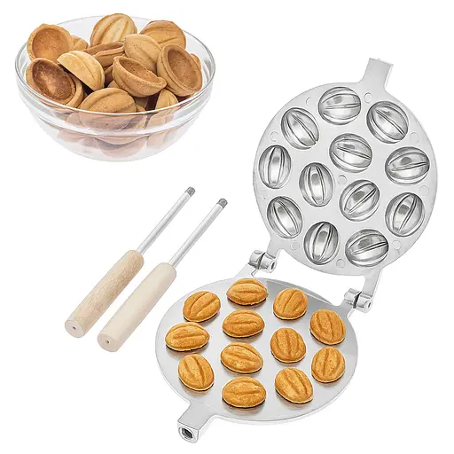 Орешница форма для выпечки орешков на 12 половинок орехов со съемными ручками ХЭАЗ, ХЕАЗ Серый 87441 - фото 1