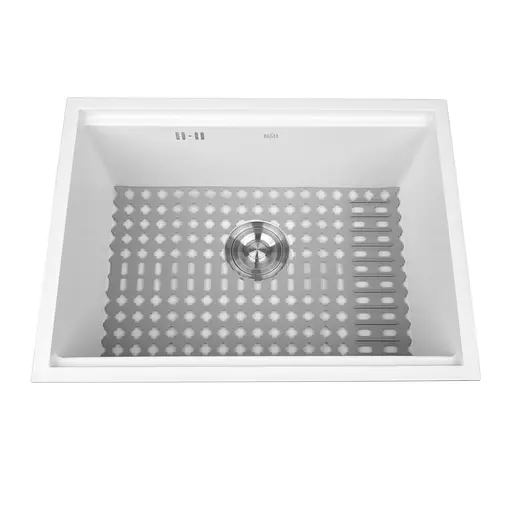 Кухонная мойка под столешницу белая 1 мм из нержавеющей стали Nett NW-5742, Белый - фото 2