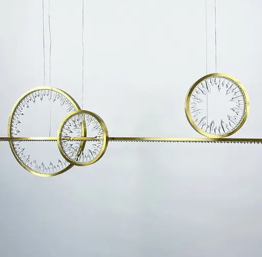 Видовжена світлодіодна люстра із кришталевими камінчиками | Арт. NO 3-1200 | Line F - фото 7