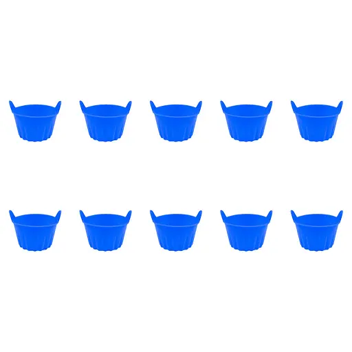 Набор из 10 силиконовых порционных формочек для выпечки кексов и десертов, Kitchen Master Синий 87346 - фото 7