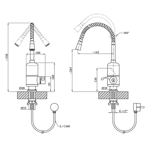 Проточный водонагреватель Kroner KRM Volt - CW190RFA CV023246 - фото 2