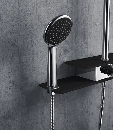 Душова система Corsan Klar Fiber chrome black CMN002BL, Хром - фото 8