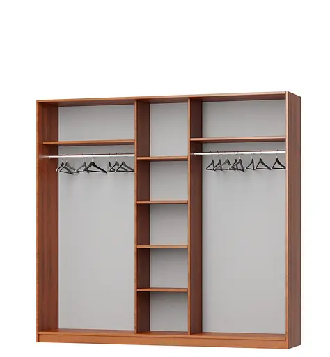 Шафа-купе тридверна MebelStar Стандарт AL 2ДСП/Дзеркало 220x60x210 см Кашемір (MBS-2936) - фото 2