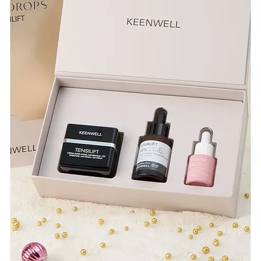 Набір для обличчя Keenwell Snow Drops Tensilift ліфтинг та омолодження: крем + сироватка для обличчя + сироватка для очей - фото 2