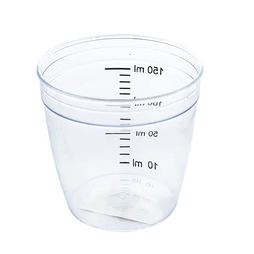 Пластиковий мірний стакан 150 мл із градуюванням вимірювальний стаканчик Прозорий 88085 - фото 2