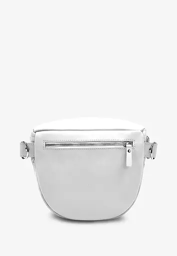 Шкіряна сумка поясна-кроссбоді Vacation біла краст - фото 4