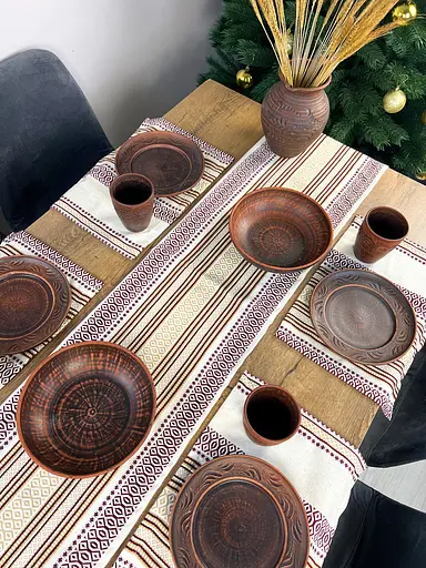 Льняная салфетка с украинским орнаментом Луч 30х40 см 36 шт. - фото 10