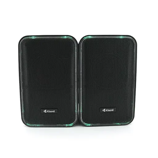 Колонки Kisonli X21B, 2x10W, USB/RGB light/BT, DC: 5V/1-2A, Black, BOX, Q15 - фото 3