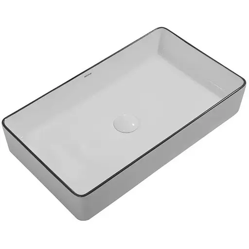 Умивальник накладний Mixxus Premium Quadro-0107 Edge Black 600x340x110 мм MP6521, Білий - фото 1