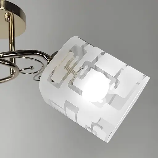 Золотая люстра на 5 матовых плафонов с узором Ø 58 см | Ст. 2286/5B FGD | Line F - фото 3