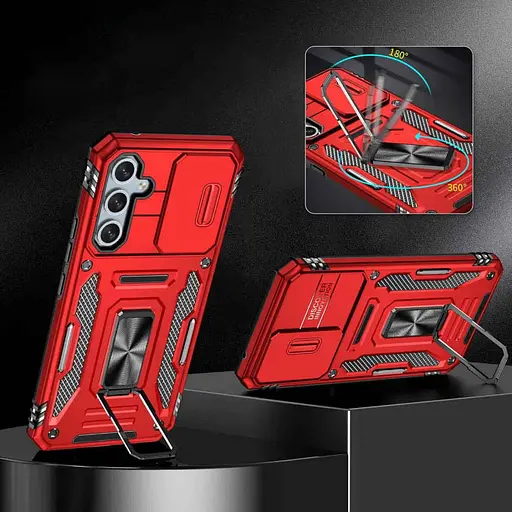 Чохол Epik ударостійкий Camshield Army Ring для Samsung Galaxy A35/A55 Червоний/Red - фото 3