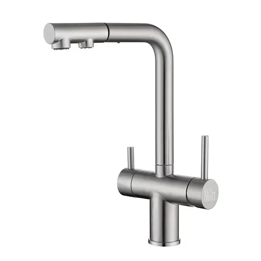 Комплект кухоннї мийки та змішувача з нержавіючої сталі NS-7048, Нержавіюча сталь - фото 3