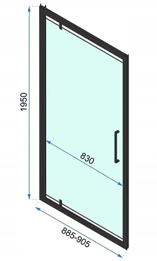Душевые двери Rea Rapid Swing 90 brushed gold REA-K2502, прозрачный, золотой - фото 6