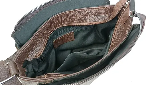 Женская кожаная сумка на плечо Borsacomoda темно-коричневая sum0028720 - фото 7