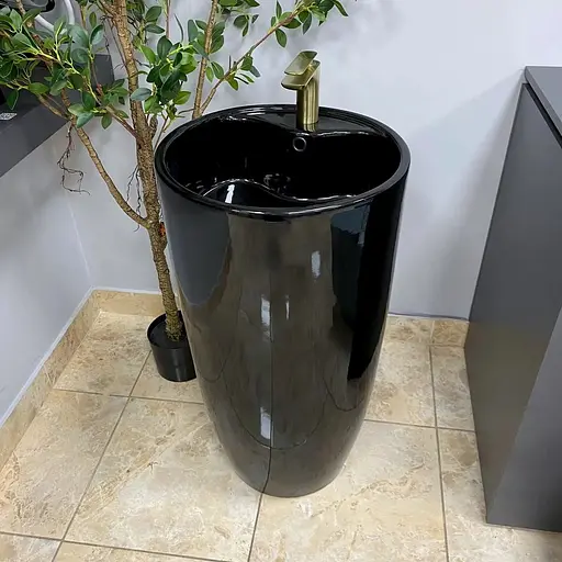 Умивальник VBI Agriento black glossy напольний VBI-019005, Чорний матовий - фото 1