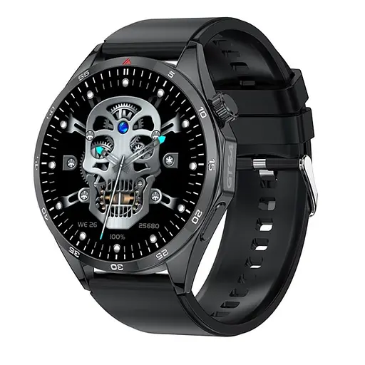 Розумні смарт-годинник LEMFO GTS4-Y11 силіконовий ремінець Black Black (18606)