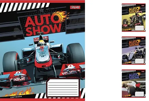 Зошити учнівські 24 аркуша лінія. 1В Auto show, 20 шт. в упаковці