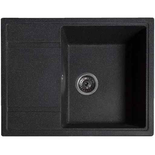 Гранитная кухонная мойка Romzha Jorum 65 Antracit (901) с крылом - фото 1