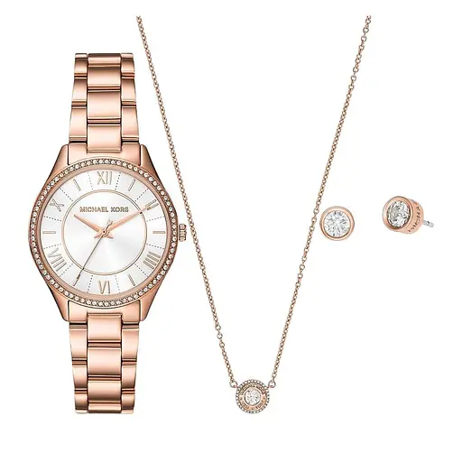 Жіночий подарунковий набір MICHAEL KORS MK4850SET 'Lauryn' (годинник + кольє + сережки) - фото 2