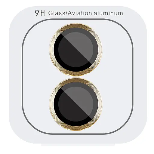 Защитное стекло Epik Metal Classic на камеру в упаковке для Apple iPhone 16, 6.1/16 Plus 6.7 Золотой/Gold