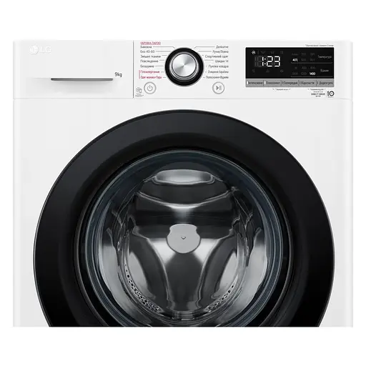 Стиральная машина LG фронтальная 9 кг 1400 A+++ 57 см дисплей пара инвертор белый - фото 10