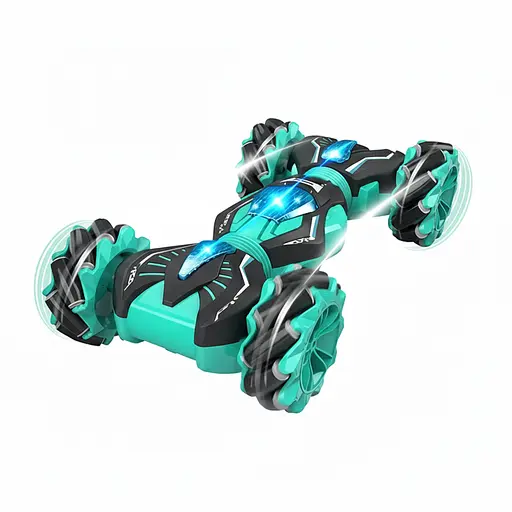 Радіокерований позашляховик-перевертень 911-579 A-01 на роликових колесах, Пульт 2.4G, Сенсорний браслет, Акумулятор 3.7V, Синій