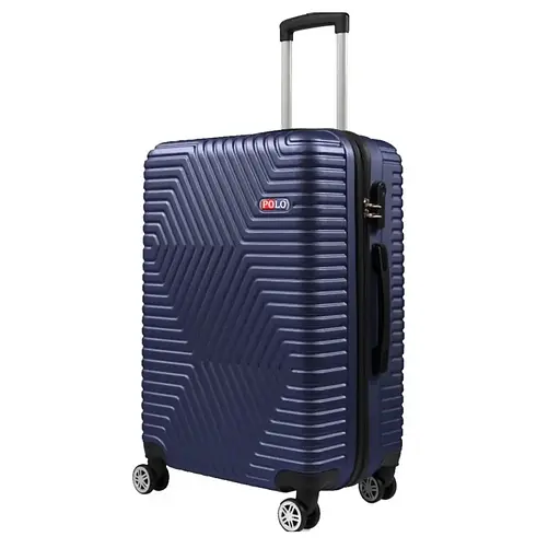 Валіза Велика (L) Полікарбонат На 4-х подвійних колесах 120Л POLO ПК007-L Синій