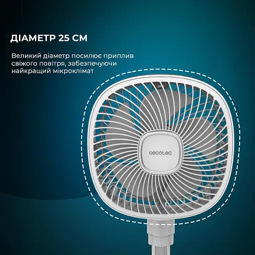 Портативний вентилятор CECOTEC Telescopic fan EnergySilence 1000 FoldAir Portable - фото 4