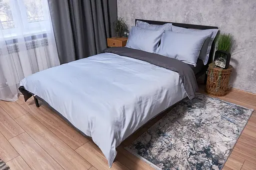 Комплект постельного белья Moon&Star Satin Premium Skyline Gray евро 200х220 см наволочки 4х50х70 см - фото 1