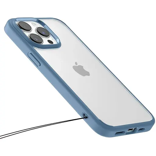 Оригинальный противоударный чехол Spigen Ultra Hybrid для iPhone 14 Pro Max Sierra Blue ACS04820 прозрачный - фото 8