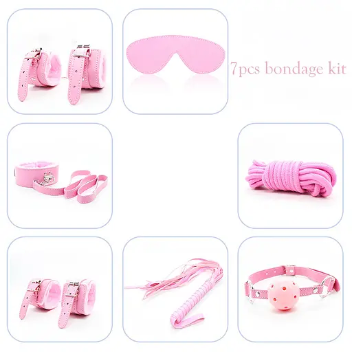 BDSM набір Fetish B-Series 2.0, 7 шт (рожевий) - фото 2