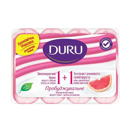 Мыло Duru 1+1 Soft Sensations Грейпфрут с увлажняющим кремом 4 шт. по 80 г